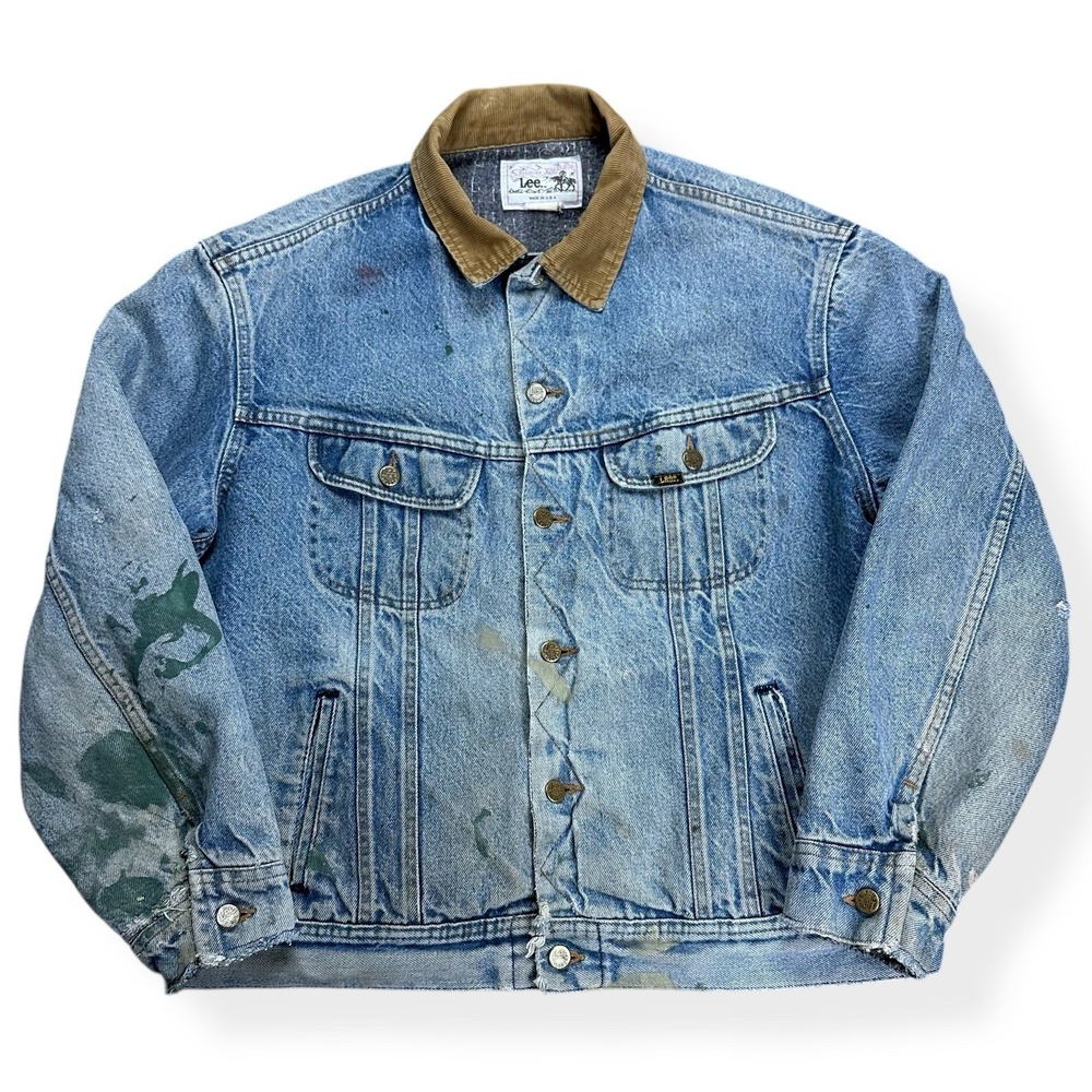 Vintage 70's Lee Storm Rider Blanket Lined Denim Jacket Size‎ 48R USA Made Union